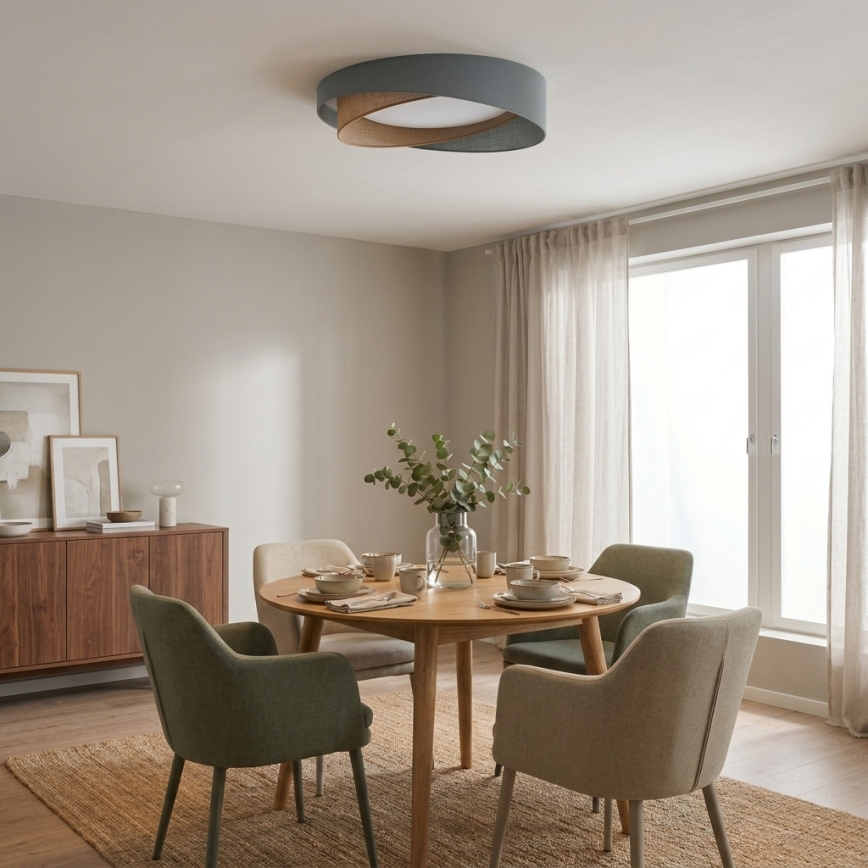 BRILAGI - LED zatemnljivo stropno svetilo VELVET TWIST LED/36W/230V 3000-6000K premer 65 cm Wi-Fi Tuya Beacon zelena/bež + daljinski upravljalnik