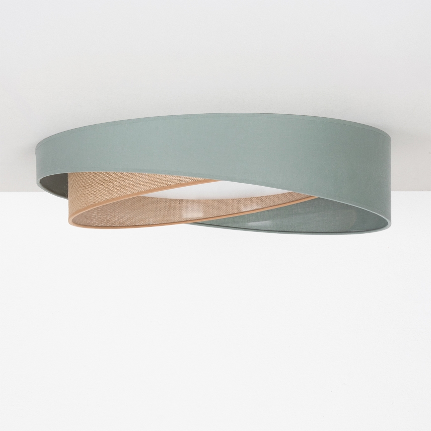 BRILAGI - LED zatemnljivo stropno svetilo VELVET TWIST LED/36W/230V 3000-6000K premer 65 cm Wi-Fi Tuya Beacon zelena/bež + daljinski upravljalnik