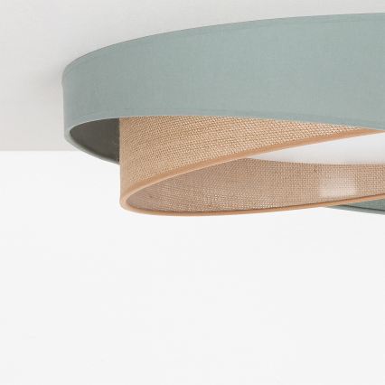 BRILAGI - LED zatemnljivo stropno svetilo VELVET TWIST LED/36W/230V 3000-6000K premer 65 cm Wi-Fi Tuya Beacon zelena/bež + daljinski upravljalnik