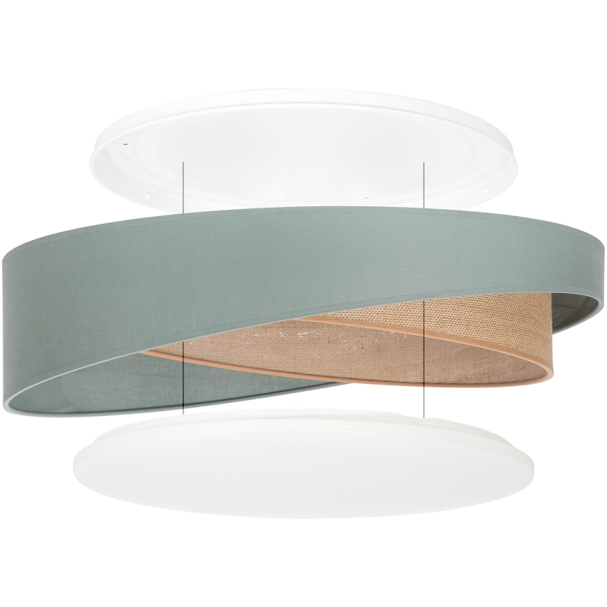 BRILAGI - LED zatemnljivo stropno svetilo VELVET TWIST LED/36W/230V 3000-6000K premer 65 cm Wi-Fi Tuya Beacon zelena/bež + daljinski upravljalnik