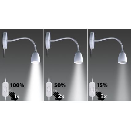 Brilagi - LED Zatemnitvena fleksibilna mala svetilka LED/4W/230V bela