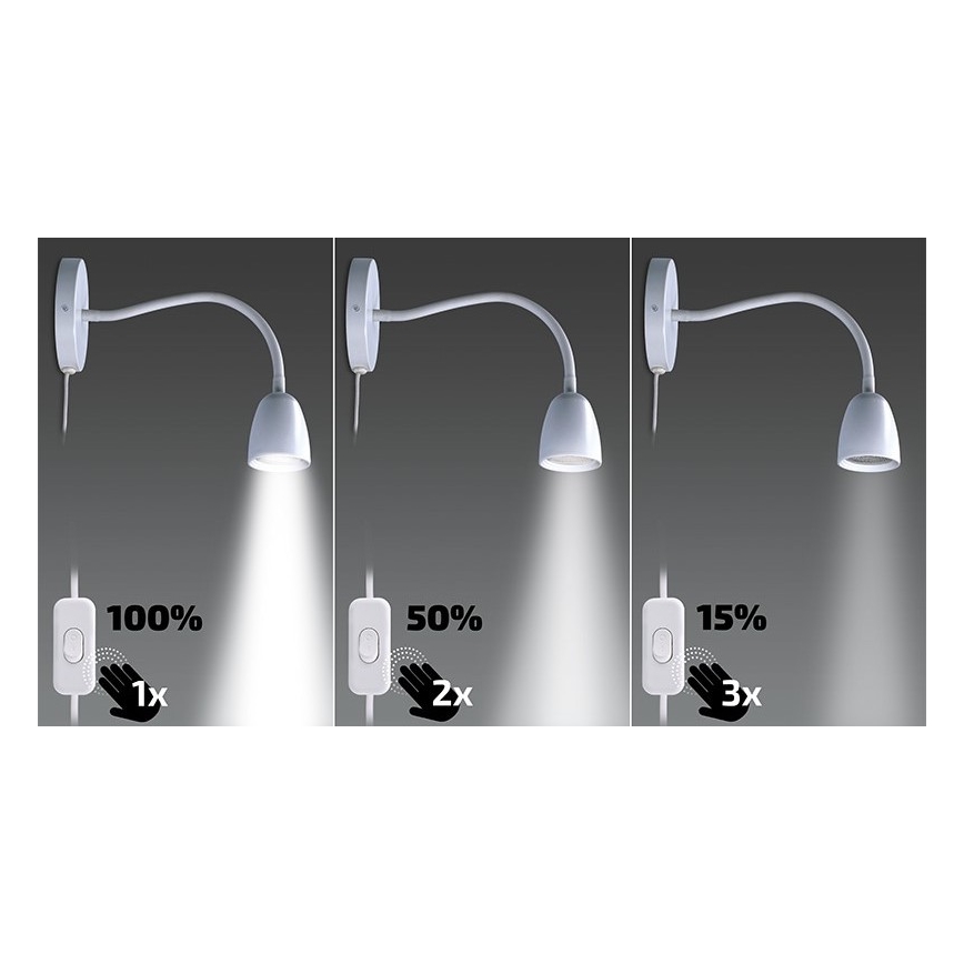 Brilagi - LED Zatemnitvena fleksibilna mala svetilka LED/4W/230V bela