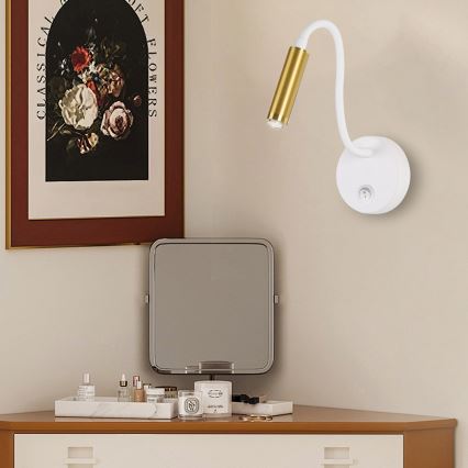 Brilagi - LED Zatemnitvena fleksibilna stenska svetilka MAYA 1xG9/4W/230V bela/zlata 2700-6500K Wi-Fi Tuya