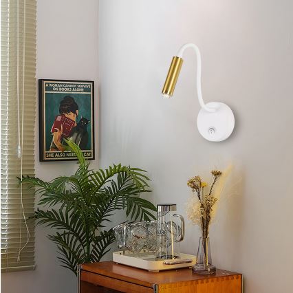 Brilagi - LED Zatemnitvena fleksibilna stenska svetilka MAYA 1xG9/4W/230V bela/zlata 2700-6500K Wi-Fi Tuya