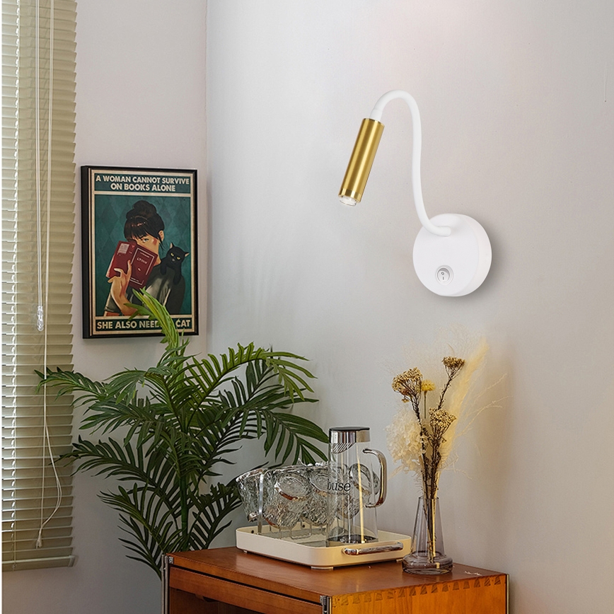 Brilagi - LED Zatemnitvena fleksibilna stenska svetilka MAYA 1xG9/4W/230V bela/zlata 2700-6500K Wi-Fi Tuya