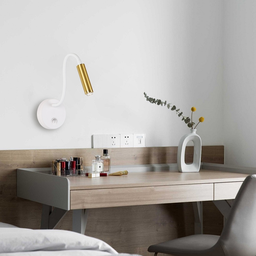 Brilagi - LED Zatemnitvena fleksibilna stenska svetilka MAYA 1xG9/4W/230V bela/zlata 2700-6500K Wi-Fi Tuya