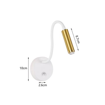 Brilagi - LED Zatemnitvena fleksibilna stenska svetilka MAYA 1xG9/4W/230V bela/zlata 2700-6500K Wi-Fi Tuya