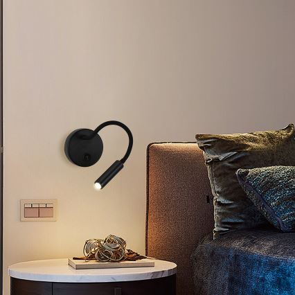 Brilagi - LED Zatemnitvena fleksibilna stenska svetilka MAYA 1xG9/4W/230V črna 2700-6500K Wi-Fi Tuya