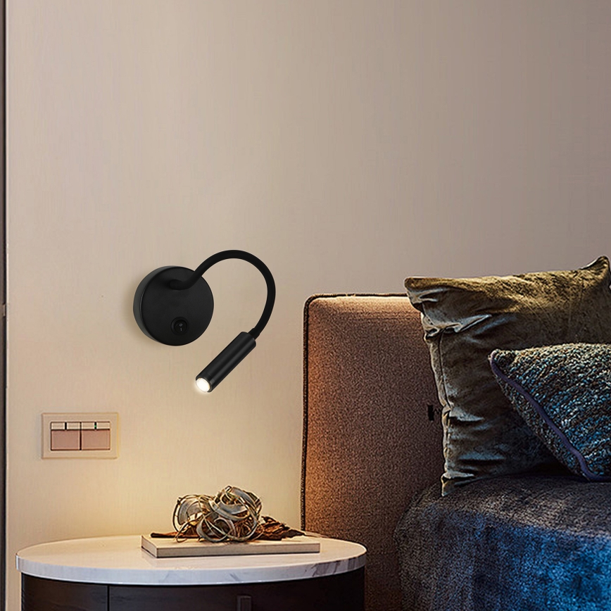 Brilagi - LED Zatemnitvena fleksibilna stenska svetilka MAYA 1xG9/4W/230V črna 2700-6500K Wi-Fi Tuya