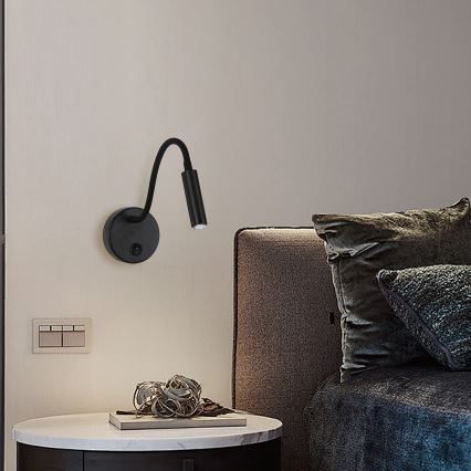 Brilagi - LED Zatemnitvena fleksibilna stenska svetilka MAYA 1xG9/4W/230V črna 2700-6500K Wi-Fi Tuya