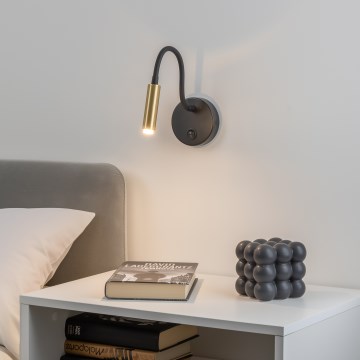Brilagi - LED Zatemnitvena fleksibilna stenska svetilka MAYA 1xG9/4W/230V črna/zlata 2700-6500K Wi-Fi Tuya