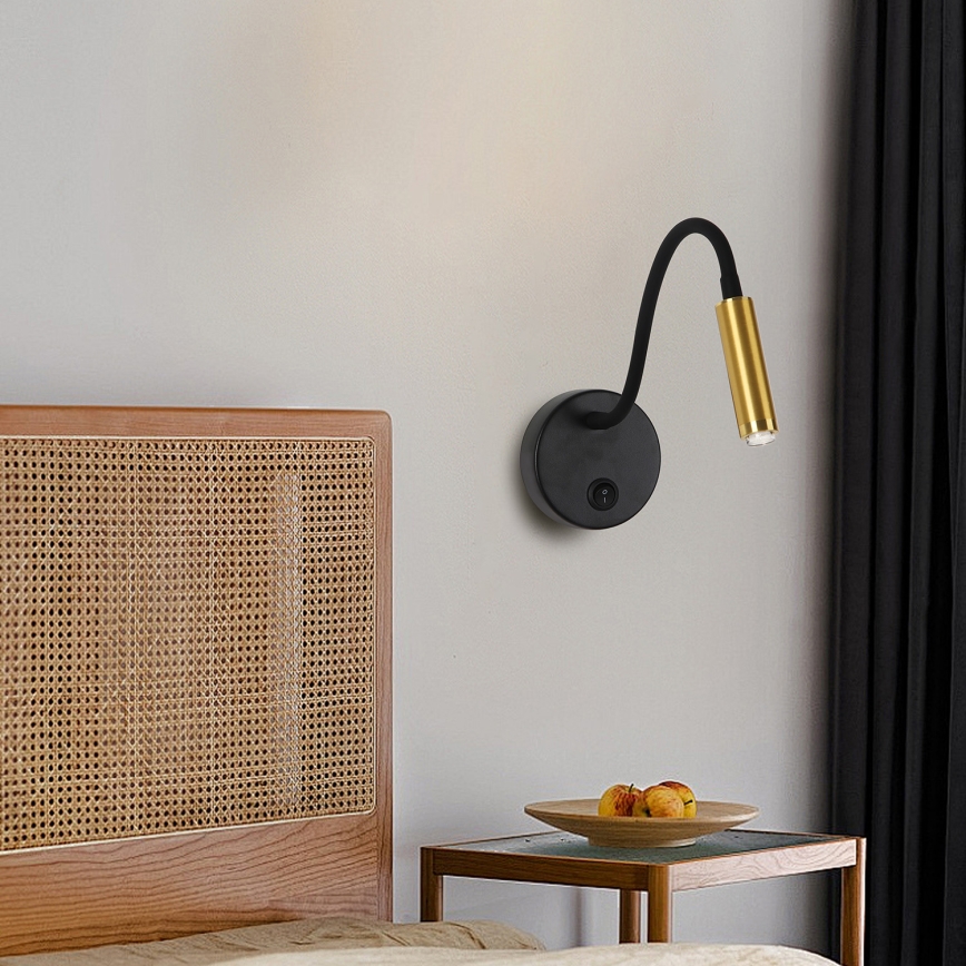 Brilagi - LED Zatemnitvena fleksibilna stenska svetilka MAYA 1xG9/4W/230V črna/zlata 2700-6500K Wi-Fi Tuya