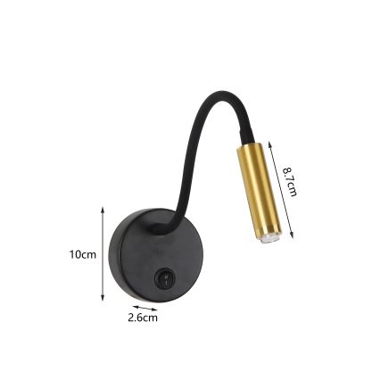 Brilagi - LED Zatemnitvena fleksibilna stenska svetilka MAYA 1xG9/4W/230V črna/zlata 2700-6500K Wi-Fi Tuya