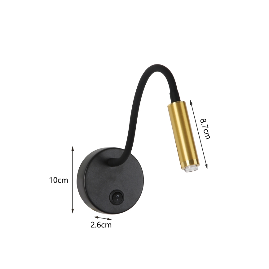 Brilagi - LED Zatemnitvena fleksibilna stenska svetilka MAYA 1xG9/4W/230V črna/zlata 2700-6500K Wi-Fi Tuya