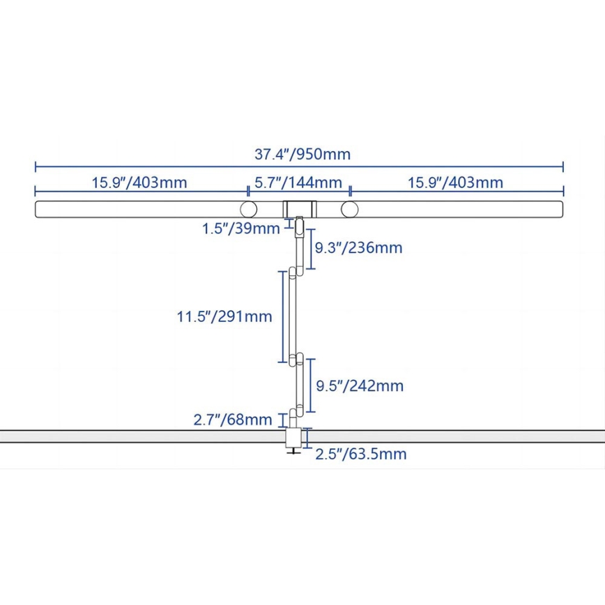Brilagi - LED Zatemnitven na dotik fleksibilna namizna svetilka VARIO LED/24W/230V 3000-6500K CRI 92 bela