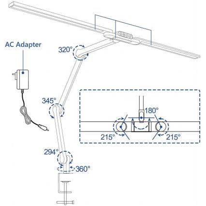Brilagi - LED Zatemnitven na dotik fleksibilna namizna svetilka VARIO LED/24W/230V 3000-6500K CRI 92 črna