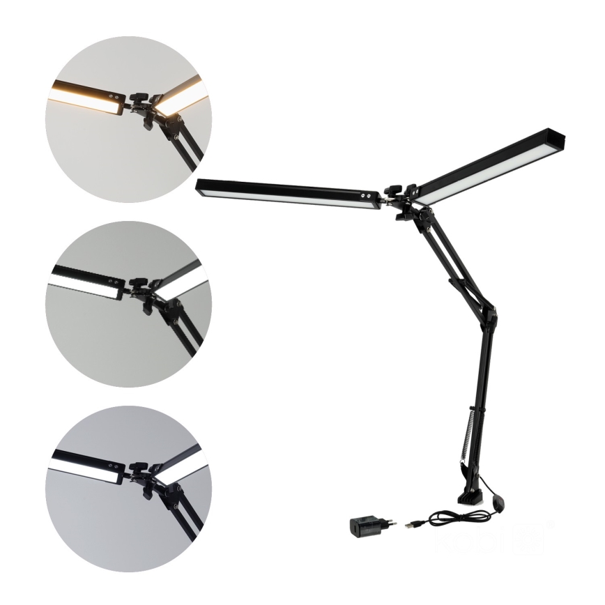 Brilagi - LED Zatemnitvena namizna svetilka VARIO 2xLED/14W/230V 3000-6000K črna