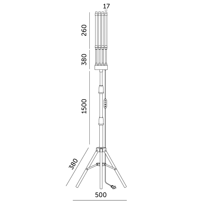 Brilagi - LED Zatemnitvena fleksibilna talna svetilka za gojenje rastlin VITABLOOM 4xLED/7,5W/230V črna