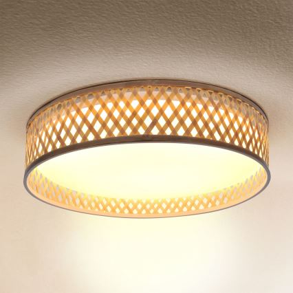 Brilagi - LED Zatemnitvena stropna svetilka CAMILA LED/48W/230V 3000-6500K bambus pr. 40 cm + Daljinski upravljalnik