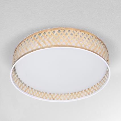 Brilagi - LED Zatemnitvena stropna svetilka CAMILA LED/48W/230V 3000-6500K bambus pr. 40 cm + Daljinski upravljalnik