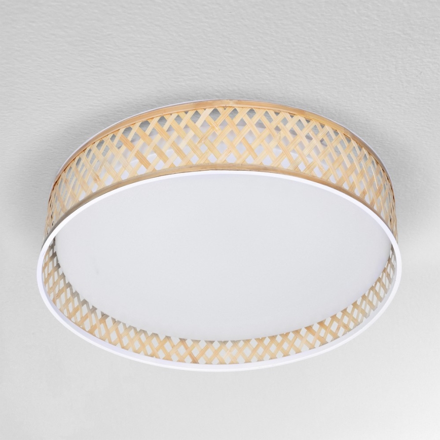 Brilagi - LED Zatemnitvena stropna svetilka CAMILA LED/48W/230V 3000-6500K bambus pr. 40 cm + Daljinski upravljalnik
