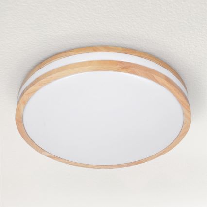 Brilagi - LED Zatemnitvena stropna svetilka MOLINA LED/48W/230V 3000-6500K hrast pr. 38 cm + Daljinski upravljalnik