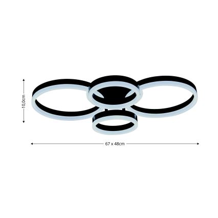 Brilagi - LED Zatemnitvena stropna svetilka ORBITS LED/49W/230V 3000/4000/6000K + Daljinski upravljalnik