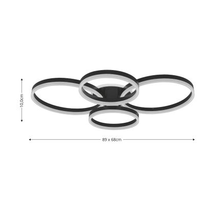 Brilagi - LED Zatemnitvena stropna svetilka ORBITS LED/52W/230V 3000/4000/6000K + Daljinski upravljalnik