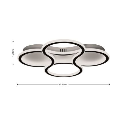 Brilagi - LED Zatemnitvena stropna svetilka ORELLI LED/53W/230V 3000/4000/6000K + Daljinski upravljalnik