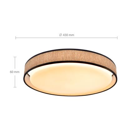 Brilagi - LED Zatemnitvena stropna svetilka PILAR LED/48W/230V 3000-6500K pr. 43 cm + Daljinski upravljalnik