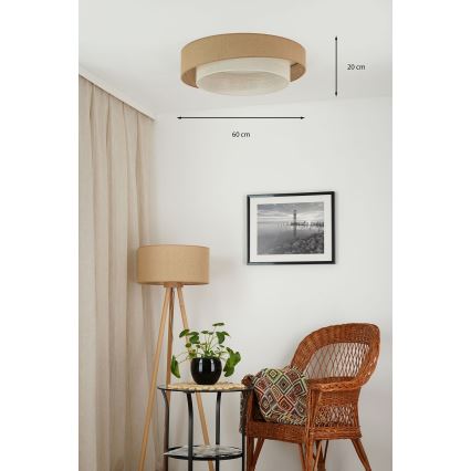 Brilagi - LED Zatemnitvena stropna svetilka SHINE LED/24W/230V pr. 60 cm 3000/4000/6500K bež/krem barva + Daljinski upravljalnik