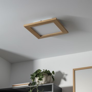 Brilagi - LED Zatemnitvena stropna svetilka SLIMFRAME WOOD LED/25W/230V 34x34 cm 3000-6000K rjava + Daljinski upravljalnik