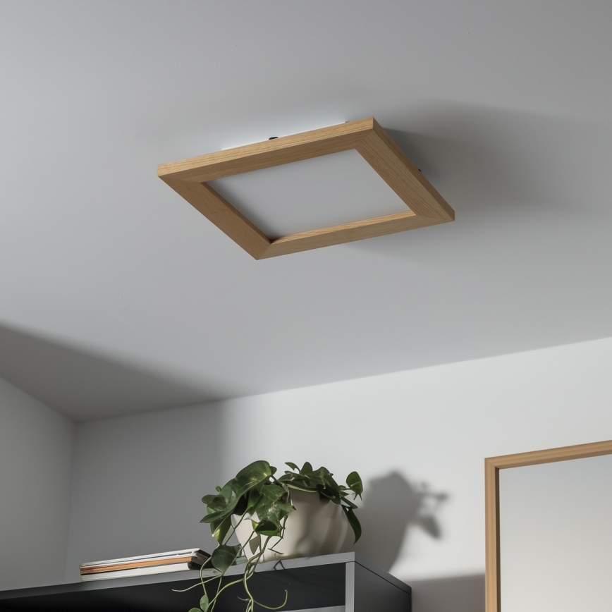 Brilagi - LED Zatemnitvena stropna svetilka SLIMFRAME WOOD LED/25W/230V 34x34 cm 3000-6000K rjava + Daljinski upravljalnik