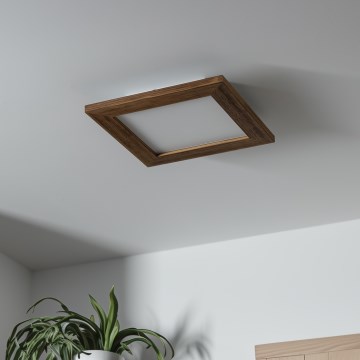 Brilagi - LED Zatemnitvena stropna svetilka SLIMFRAME WOOD LED/25W/230V 34x34 cm 3000-6000K rjava + Daljinski upravljalnik