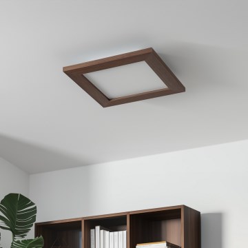 Brilagi - LED Zatemnitvena stropna svetilka SLIMFRAME WOOD LED/25W/230V 34x34 cm 3000-6000K temno rjava + Daljinski upravljalnik