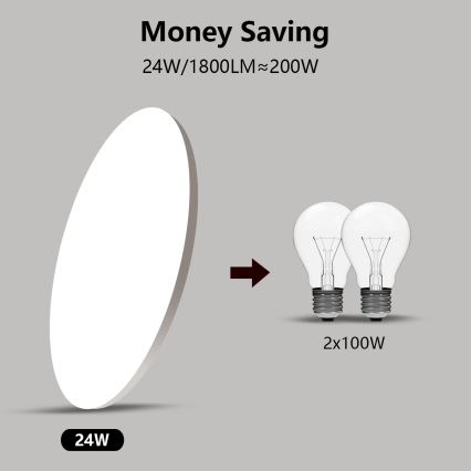 Brilagi - LED Zatemnitvena stropna svetilka SMART LED/24W/230V 2700-6500K Wi-Fi Tuya + Daljinski upravljalnik