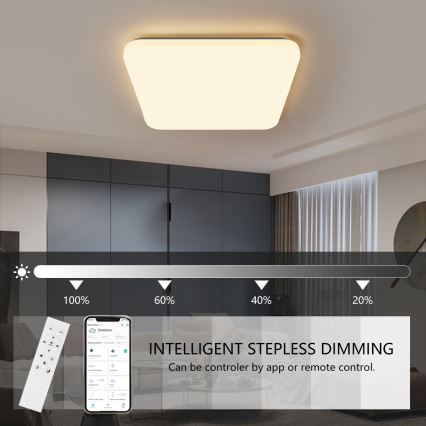 Brilagi - LED Zatemnitvena stropna svetilka SMART LED/28W/230V 2700-6500K Wi-Fi Tuya + Daljinski upravljalnik