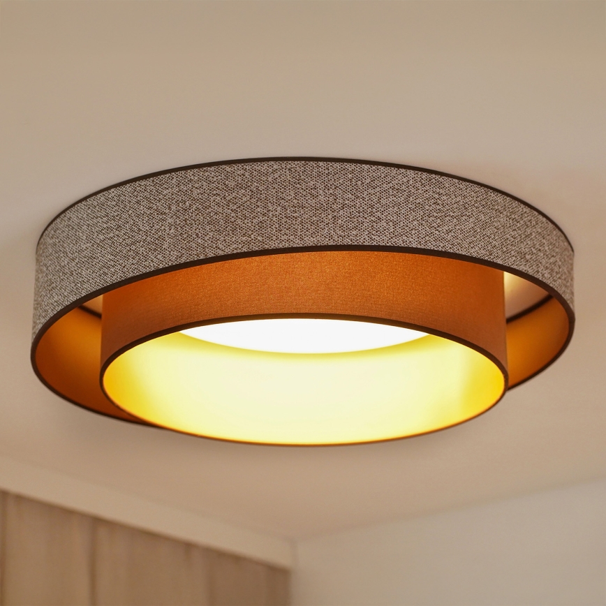 Brilagi - LED Zatemnitvena stropna svetilka VEGAS SHINE LED/24W/230V pr. 60 cm 3000/4000/6500K rjava + Daljinski upravljalnik