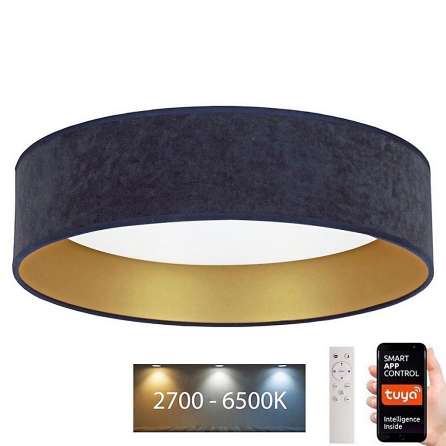 Brilagi - LED Zatemnitvena stropna svetilka VELVET SMART LED/24W/230V pr. 45 cm 2700-6500K Wi-Fi Tuya modra/zelena + Daljinski upravljalnik