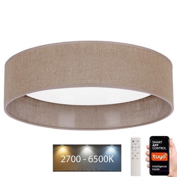 Brilagi - LED Zatemnitvena stropna svetilka VELVET SMART LED/24W/230V pr. 45 cm 2700-6500K Wi-Fi Tuya rjava + Daljinski upravljalnik