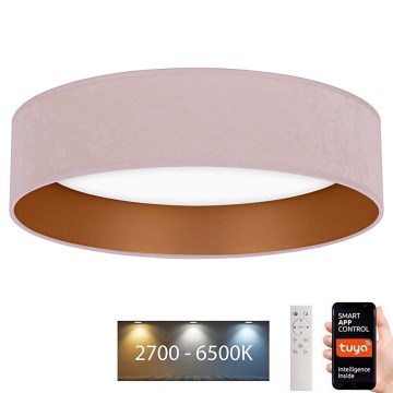 Brilagi - LED Zatemnitvena stropna svetilka VELVET SMART LED/24W/230V pr. 45 cm 2700-6500K Wi-Fi Tuya roza/zlata + Daljinski upravljalnik