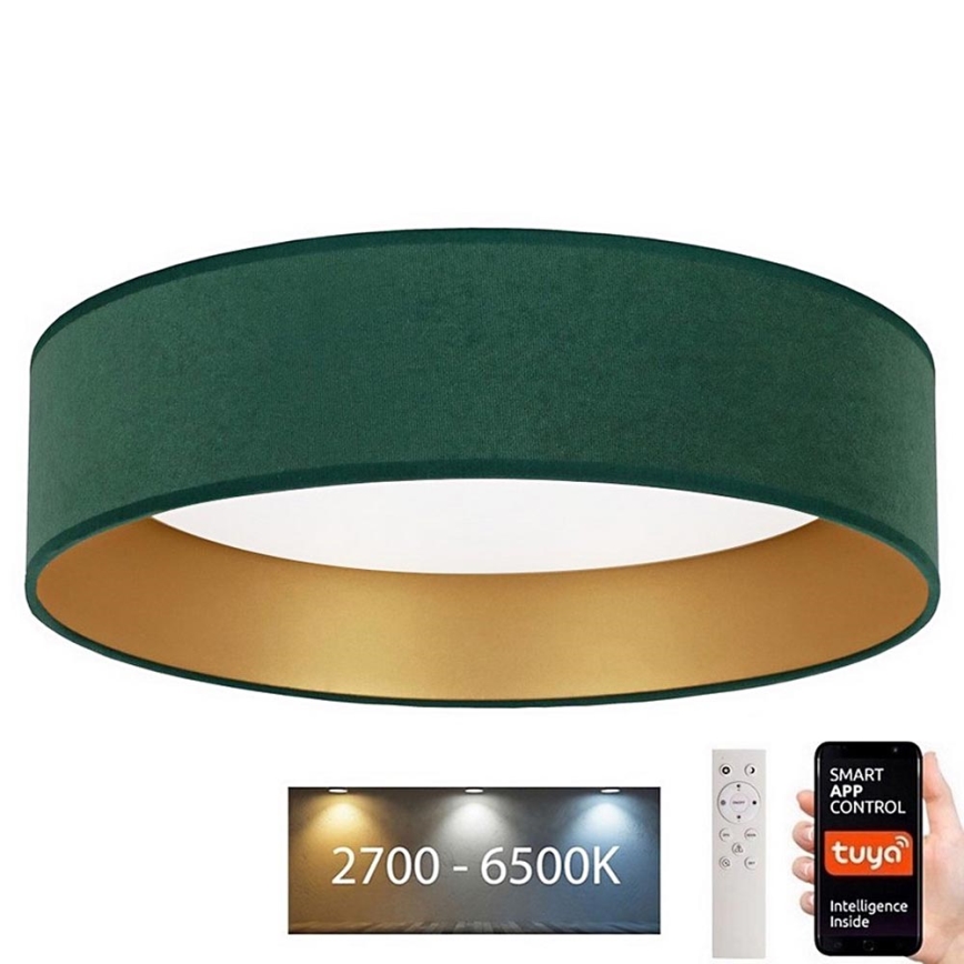 Brilagi - LED Zatemnitvena stropna svetilka VELVET SMART LED/24W/230V pr. 45 cm 2700-6500K Wi-Fi Tuya zelena/zlata + Daljinski upravljalnik