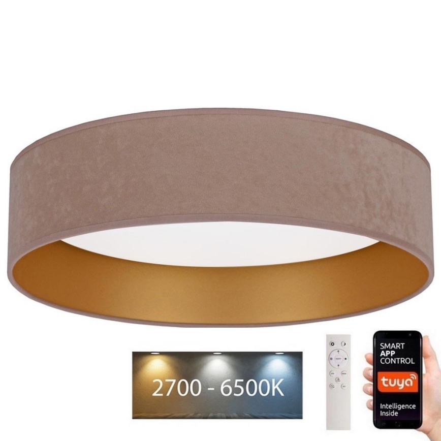 Brilagi - LED Zatemnitvena stropna svetilka VELVET SMART LED/36W/230V pr. 55 cm 2700-6500K Wi-Fi Tuya bež/zlata + Daljinski upravljalnik