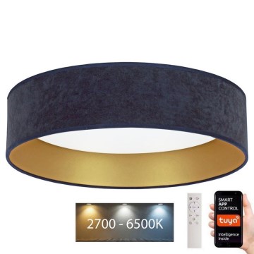 Brilagi - LED Zatemnitvena stropna svetilka VELVET SMART LED/36W/230V pr. 55 cm 2700-6500K Wi-Fi Tuya modra/zlata + Daljinski upravljalnik