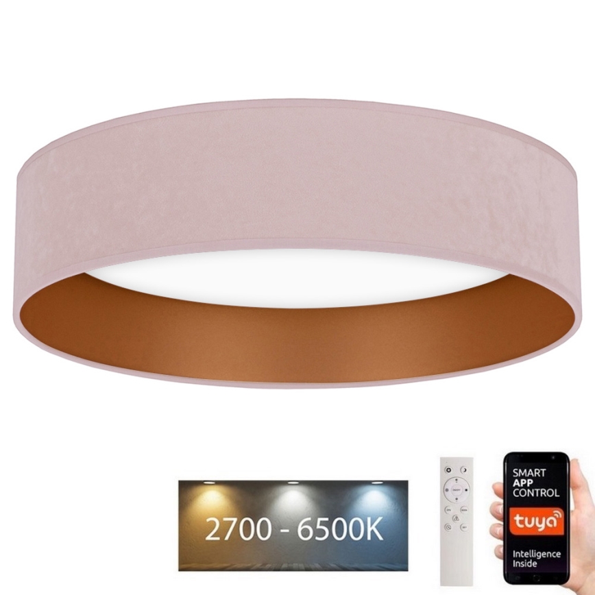 Brilagi - LED Zatemnitvena stropna svetilka VELVET SMART LED/36W/230V pr. 55 cm 2700-6500K Wi-Fi Tuya roza/zlata + Daljinski upravljalnik