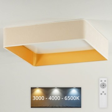 Brilagi - LED Zatemnitvena stropna svetilka VELVET SQUARE LED/24W/230V 3000/4000/6500K + Daljinski upravljalnik krem barva