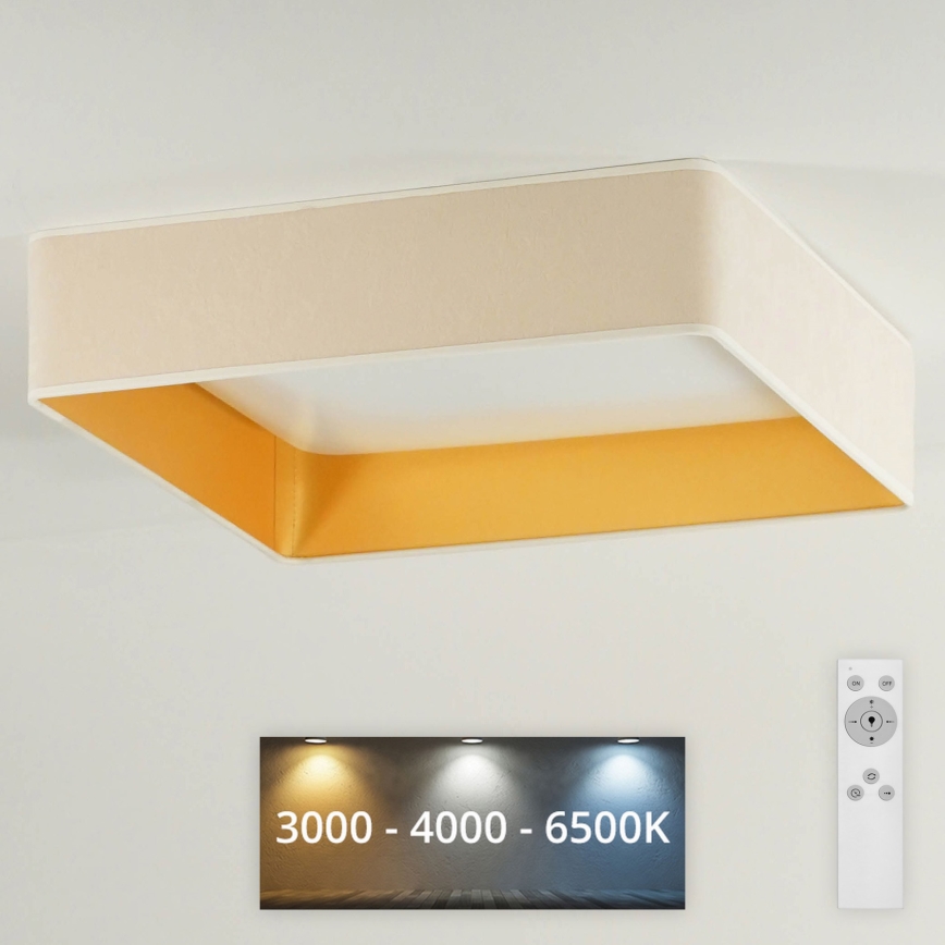 Brilagi - LED Zatemnitvena stropna svetilka VELVET SQUARE LED/24W/230V 3000/4000/6500K + Daljinski upravljalnik krem barva