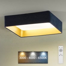 Brilagi - LED Zatemnitvena stropna svetilka VELVET SQUARE LED/24W/230V 3000/4000/6500K + Daljinski upravljalnik temno modra