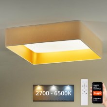 Brilagi - LED Zatemnitvena stropna svetilka VELVET SQUARE SMART LED/36W/230V 2700-6500K Wi-Fi Tuya + Daljinski upravljalnik krem barva