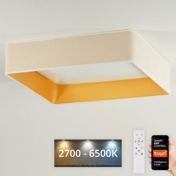 Brilagi - LED Zatemnitvena stropna svetilka VELVET SQUARE SMART LED/36W/230V 2700-6500K Wi-Fi Tuya + Daljinski upravljalnik krem barva